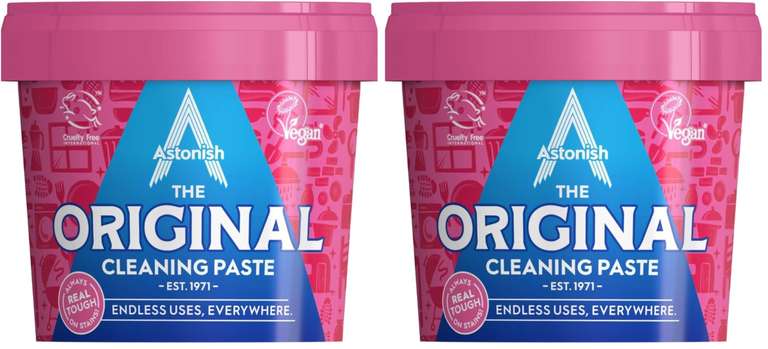 Astonish The Original Cleaning Paste, Multi-Purpose, No Harsh Chemicals, Mandarin & Peaches Scent, 500g (Pack of 2)