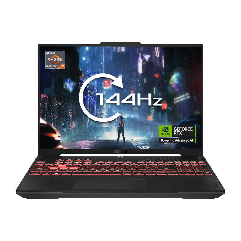 ASUS TUF Gaming A16 FA607NUQ Gaming Laptop 15.6" Full HD 144Hz Screen, AMD Ryzen 7 170, NVIDIA GeForce RTX 4050, 16GB RAM, 512GB SSD -Prime