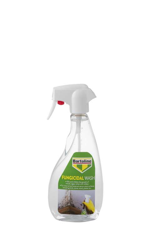 Bartoline Fungicidal Wash Spray 500 ml, Removes and Prevents Mould, Algae, Lichen and Mildew, Long-Lasting Surface Protection
