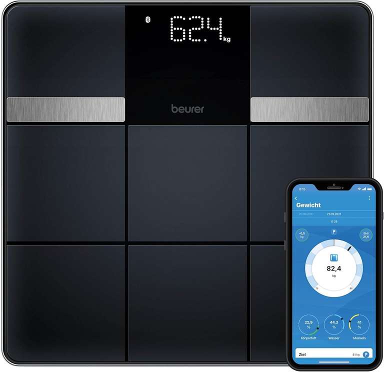 Beurer BF 450 Bathroom scale with app connection via Bluetooth, digital body fat scales