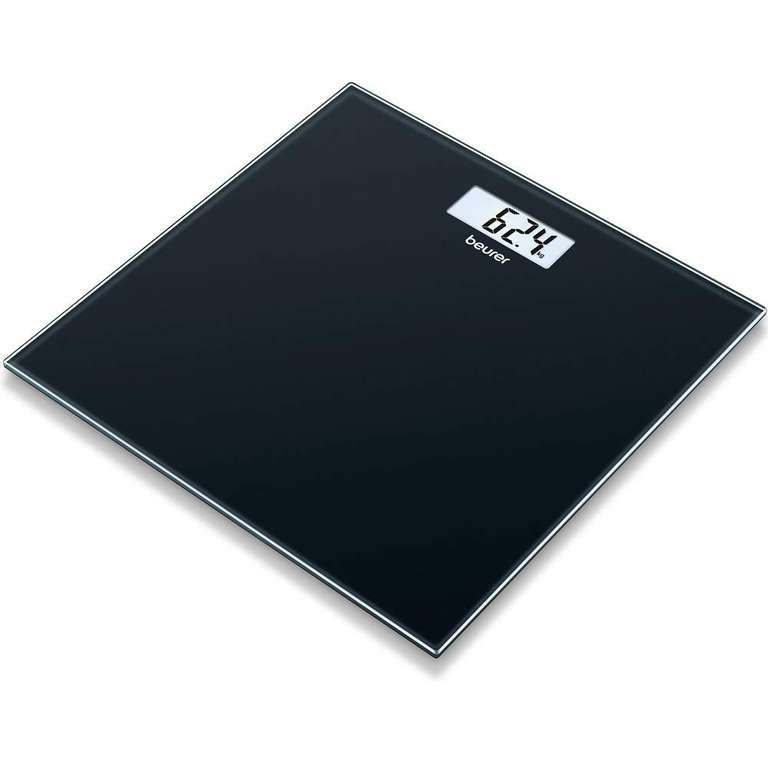Beurer GS10 Digital Glass Bathroom Scale with Easy To Read Display, Black