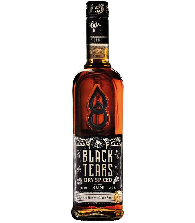 Black Tears Spiced Rum | Spiced with Coffee & Cacao | Bursts of Chocolate, 70cl - 40% abv