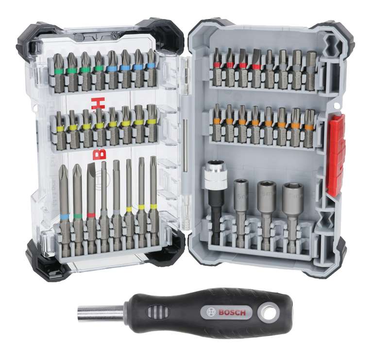 Bosch 45x Extra Hard Screwdriver Bit Set, 44+1-Piece (168 x 110.5 mm, Professional Accessories Screwdriver, Drill)