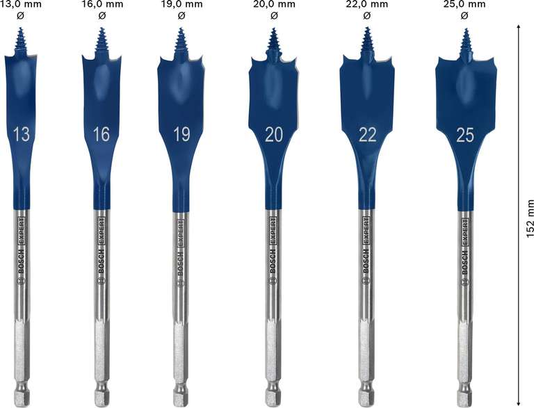 Bosch 6X Expert Self Cut Speed Spade Drill Bit Set