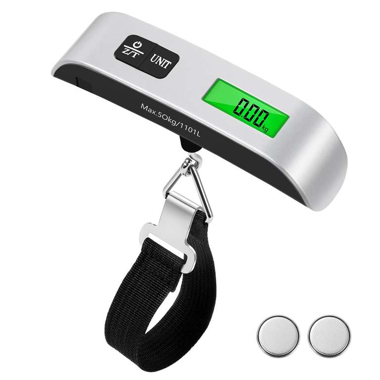 Brencco Electronic Luggage Scales, Portable Scales Max 50 kg/110 Lb, Suitcase Scales with Backlit LCD Screen