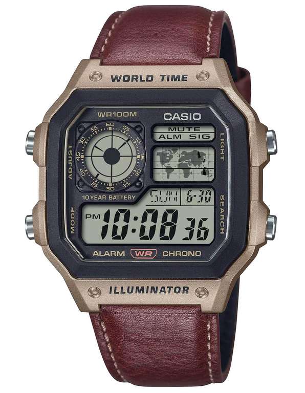 Casio Timeless Digital Quartz Watch AE-1200WHL-5AVEF, Leather Strap - Sold By Amazon EU