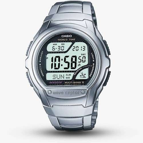 Casio WV-58RD-1AEF Men's Stainless Steel Bracelet Radio Control Digital Watch - W/Code - Sold by H.S.Johnson Jewellers