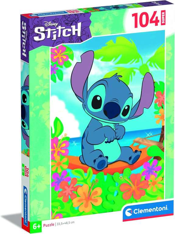 Clementoni - 27572 - Supercolor Puzzle - Super Disney Stitch - 104 Pieces| Jigsaw Puzzle