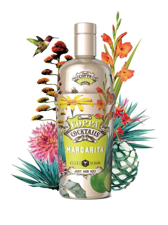 Coppa Cocktails Ready-to-Drink Margarita | Easy Premium Pre-Mixed | Just Add Ice | 14.9% ABV | 70cl