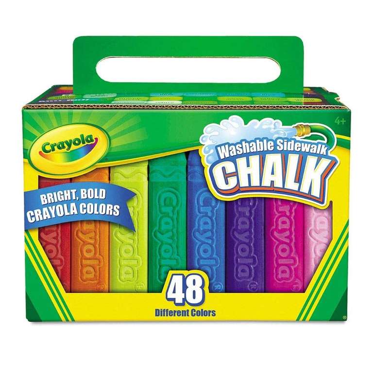 CRAYOLA Washable Sidewalk Chalk - Assorted Colours (Box of 48)
