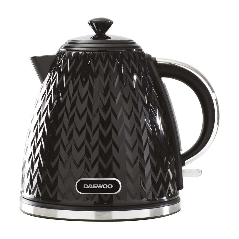 Daewoo SDA1773 Argyle Collection, 1.7L, Electric Kettle With Removable Lid and Filter, Black