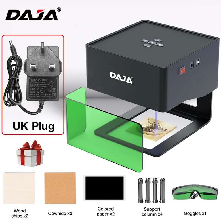 DAJA DJ6 Mini Portable Laser Engraver - DIY/ Bluetooth/ ON wood, paper, plastic, metal @ DAJA Official