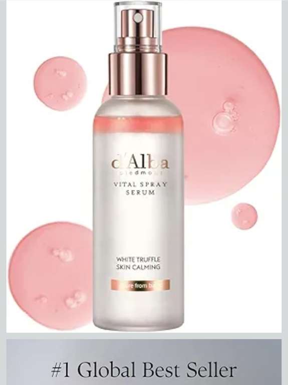 d'Alba Italian White Truffle Vital Spray Serum, vitializing glowy hydrating soothing serum face mist spray, SOS solution