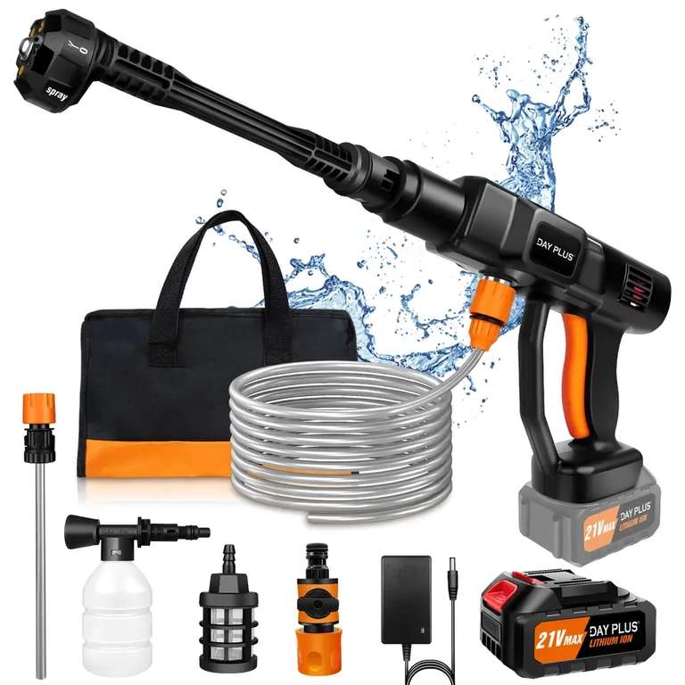 Dayplus Cordless Pressure Washer with 4.0Ah Battery 6-in-1 Nozzle With Code - Sold by Zhitaozhang Tool Store