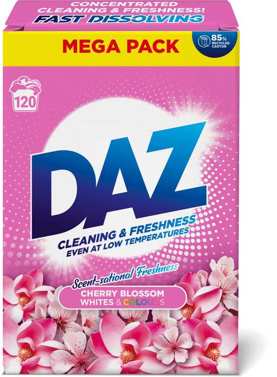 Daz Pink, Whites & Colours, Cherry Blossom Washing Powder 120 Washes