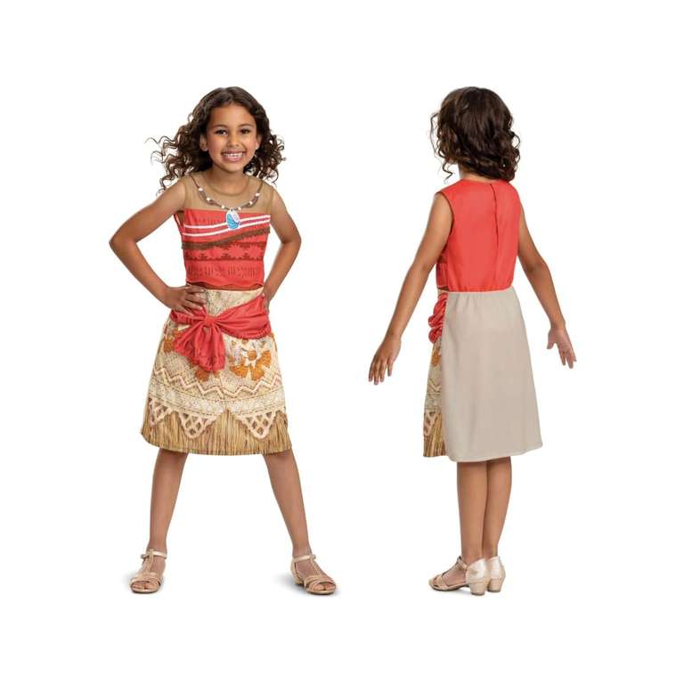 Disney Moana Fancy Dress for Kids, Official Moana by Disguise, Attached Scarf and Printed Outfit age 5-6