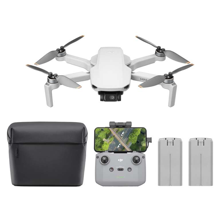 DJI Mini 4K Camera Drone, 4K UHD, Under 249g, 3-Axis Gimbal Stabilization, 10km Video Transmission, Auto Return, 2 Batteries for 62-Min