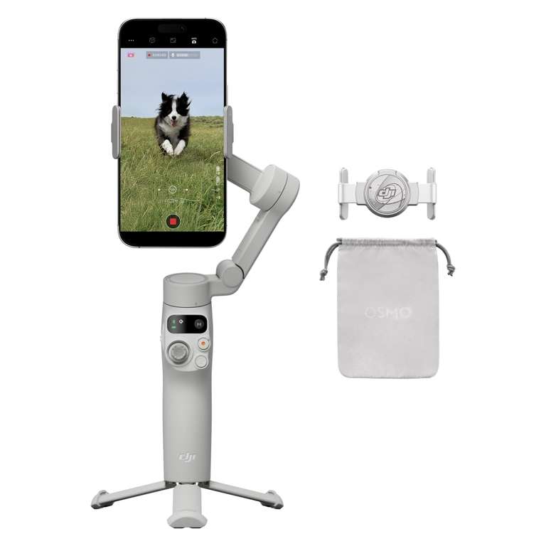 DJI Osmo Mobile 7 Gimbal Stabilizer for iPhone, Android, Built-in Tripod, Ultra-Light, Comfortable Grip, 3-Axis Phone