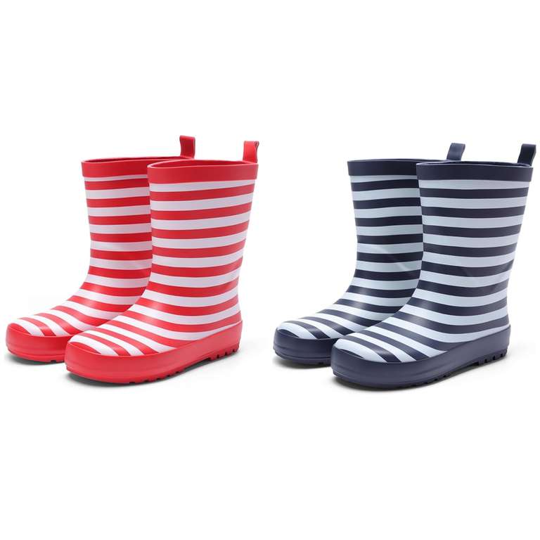 DREAM PAIRS Kids Wellies Waterproof with Stripe Design, Easy On Pull Tab, Soft Lined, Non Slip Sole Sold By DreampairsEU