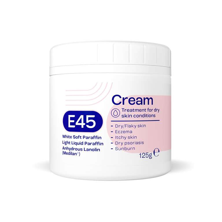E45 Cream 125 g – Moisturiser for Dry Skin and Sensitive Skin