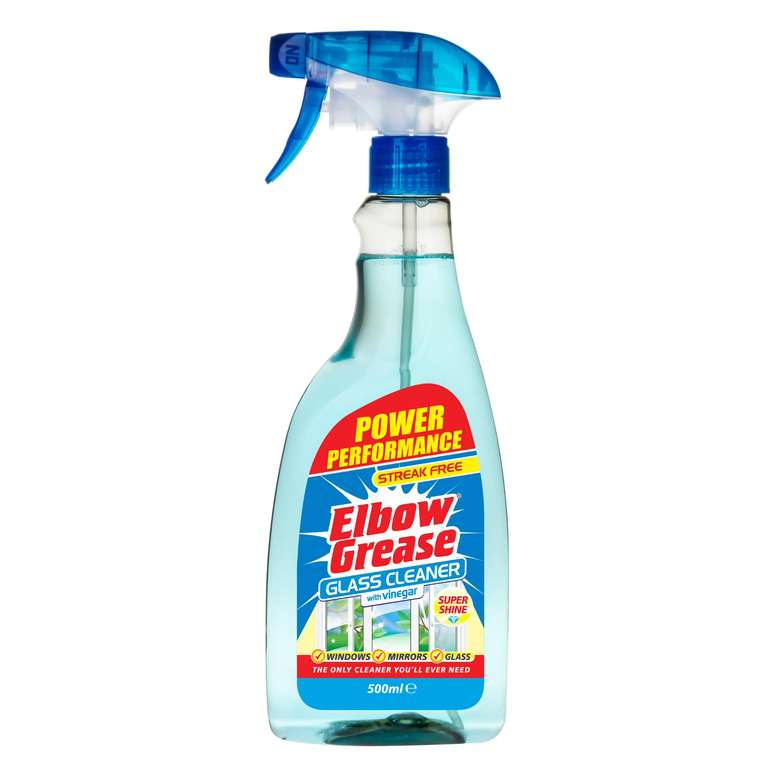Elbow Grease Glass Cleaner with Vinegar, 500 ml (90p S&S)