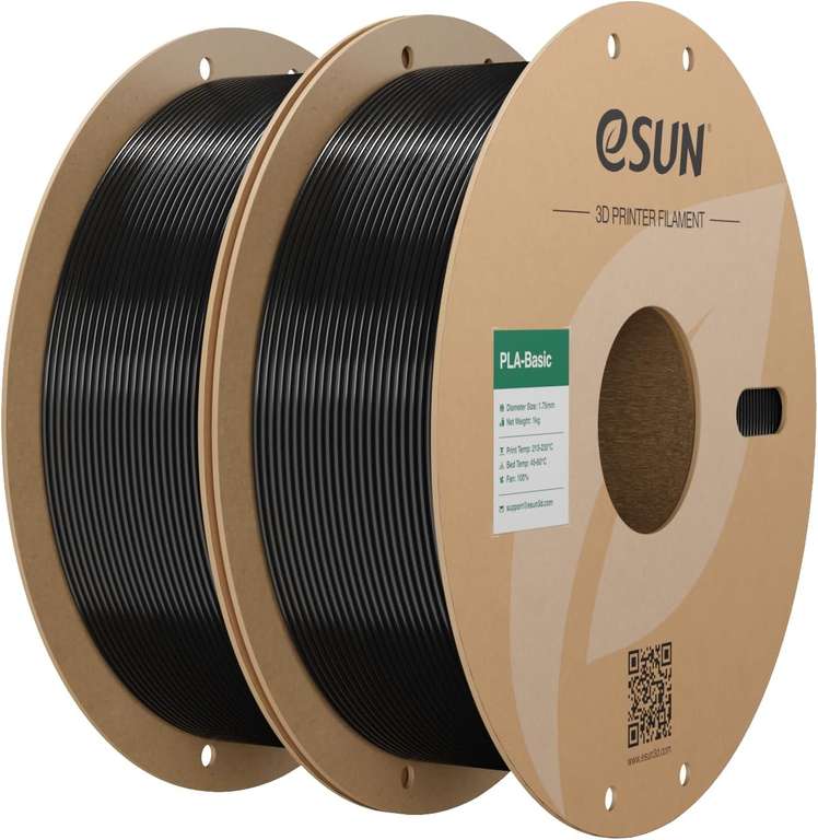 eSUN PLA Filament 1.75mm, PLA Black Basic 3D Printer Filament @ eSUN Official Store / FBA