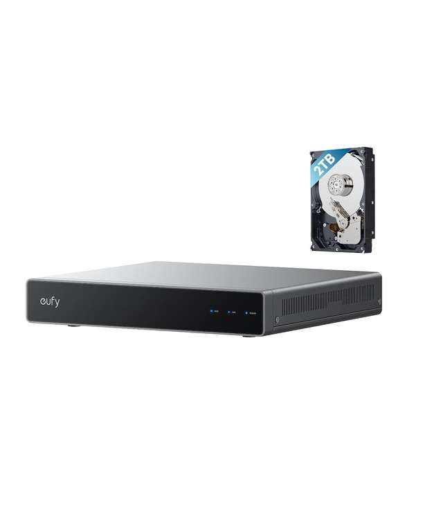 Eufy Security Network Video Recorder S4 CCTV Camera Systems, 8–16 Channels, AI-Powered Video Finder, Pre-Installed 2TB Hard Drive Up to 16TB