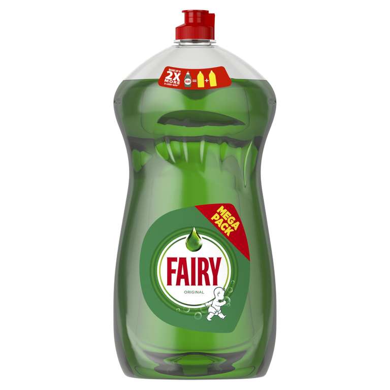 Fairy Original Washing Up Liquid Green With LiftAction 1450ML - W/Voucher -£2.82 / £2.47 S&S