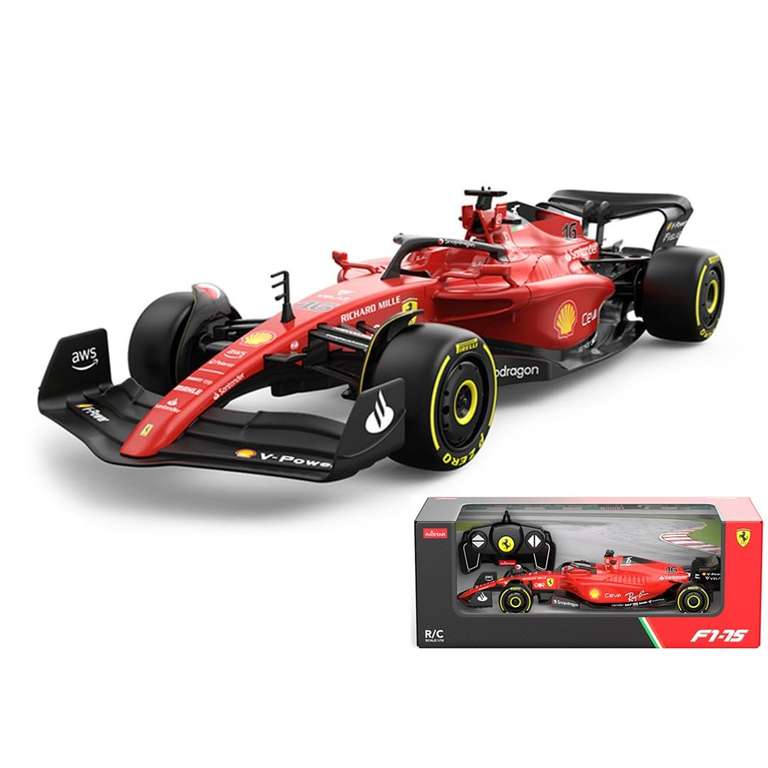Ferrari F1 F1-75 RC Car (1:18 Scale) - Remote Control Car for Formula 1 of The Season 2022 Driver - Charles Leclerc + Carlos Sainz