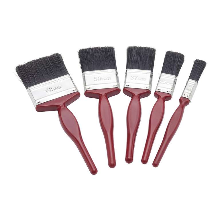 Fit For The Job 5 pc Mixed Sizes Paint Brush Set for a Smooth Finish with Emulsion, Gloss, Satin