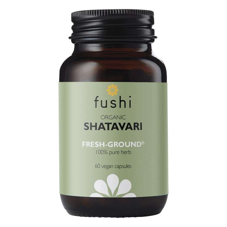 Fushi Shatavari Organic Herbal Supplement 60 Caps | Fresh-Ground Wholefood | Female Balance | Women’s Health Supplement (Pack of 5)