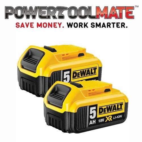 Genuine Dewalt DCB184 5.0ah 18v XR Lithium Ion Li-Ion Battery Twin Pack - Using Code - Sold By CJ Sinclair ltd (UK Mainland)
