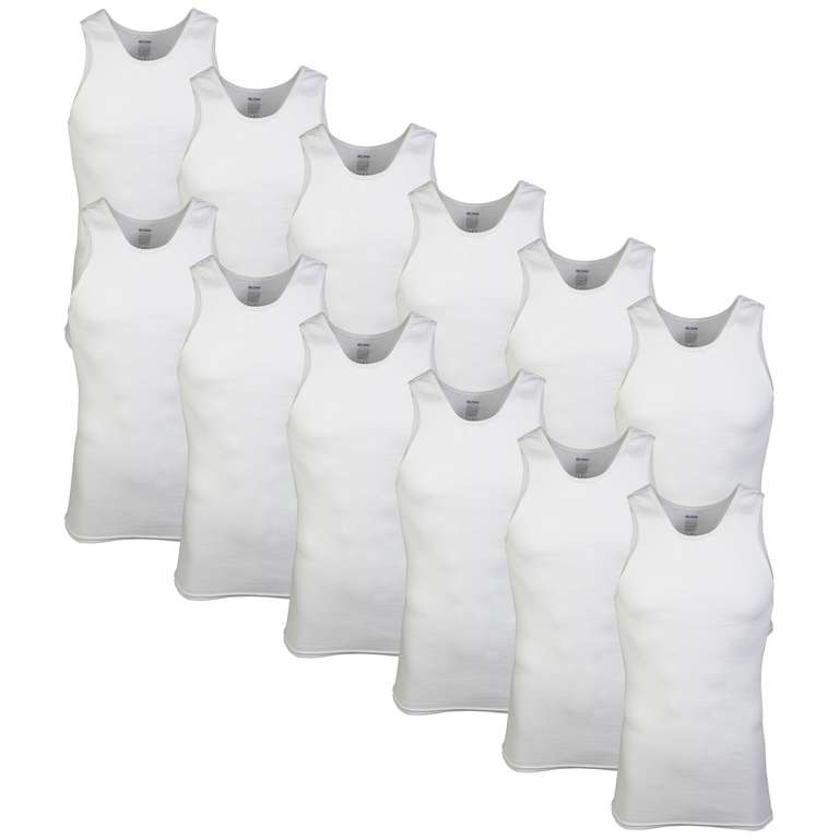 GILDAN Men's A-Shirts, 5-Pack Undershirt (12-pack) L