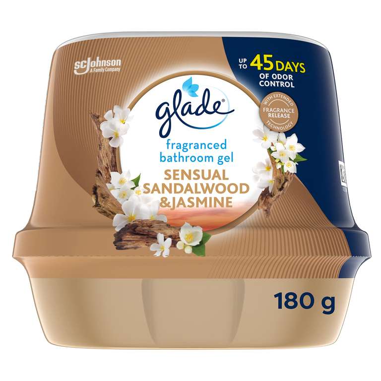 Glade Fragranced Bathroom Gel, Bathroom Air Freshener & Discreet Odour Eliminator - w/Voucher