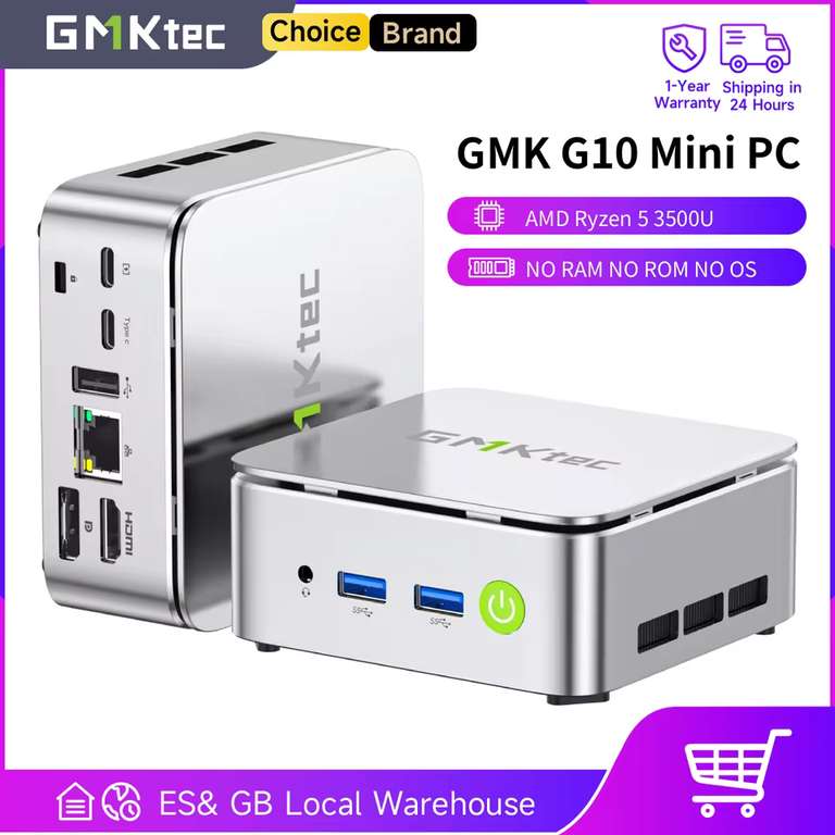 GMKtec G10 Mini PC AMD Ryzen5 3500U (Beats N150/N97) Barebone 2.5GbE NIC LAN HTPC - w/Code, Sold By GMKtec Direct Store