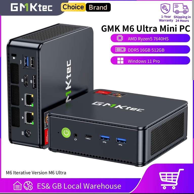 GMKtec M6 Ultra Mini PC AMD Ryzen5 7640HS Desktop Computer 16GB RAM 512GB with code - GMKtec Direct Store