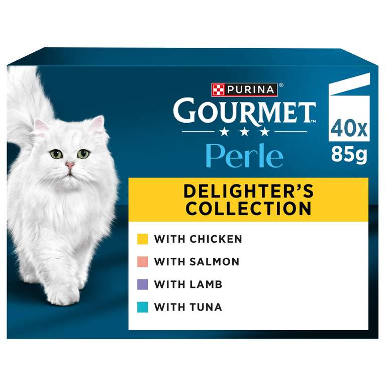 3 x Gourmet Perle Delighters Collection in Gravy Wet Cat Food 40x85g - 3 for 2 (£24.02 on max S&S)