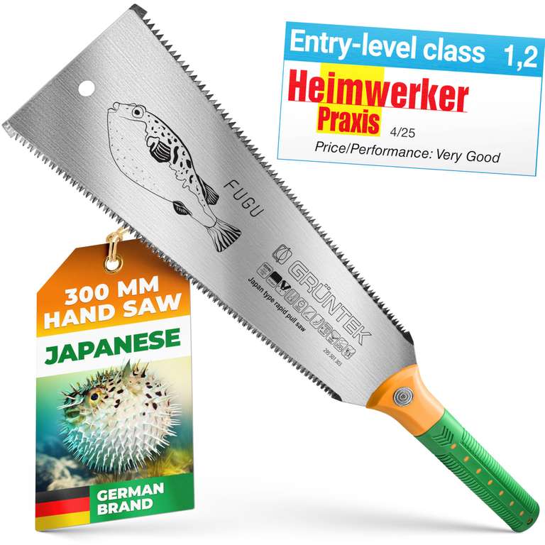 GRÜNTEK Japanese Saw Ryoba FUGU 300mm for Fine and Coarsed Cutting Sold by Werkzeugbar FBA