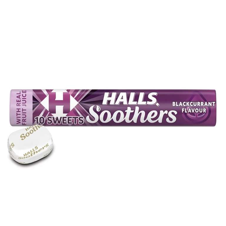 Halls Soothers Blackcurrant Flavoured Lozenges 45g (Pack of 6)