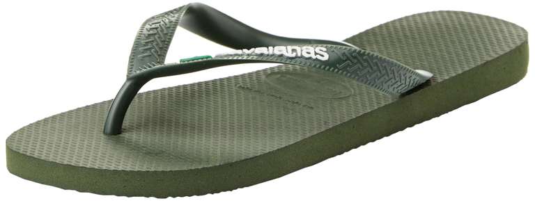 Havaianas Top Brasil Logo Unisex Adults FlipFlop Olive Green - various sizes