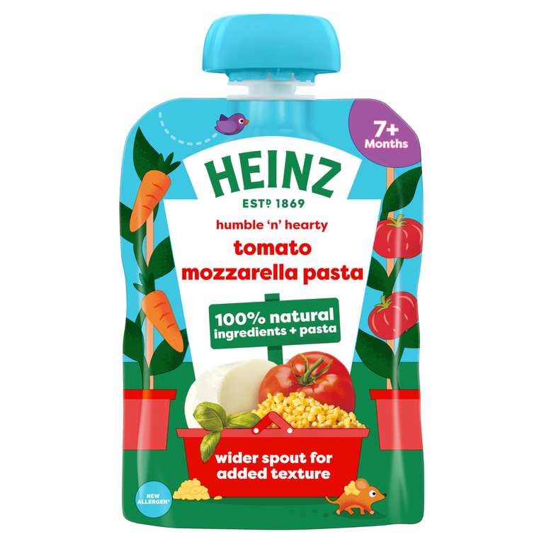 Heinz Baby Food Tomato & Mozzarella Pasta Shapes Pouch 130g, pack of 5