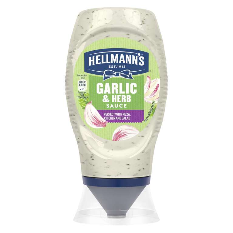 Hellmann's Garlic and Herb Sauce, 260 g (88p/99p S&S)