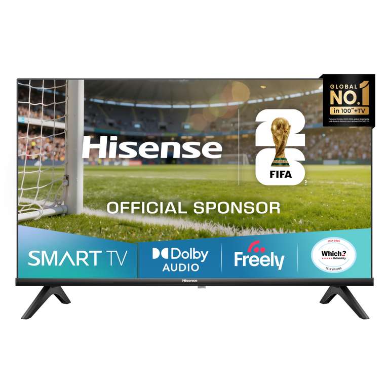 Hisense 32 Inch Smart HD TV 32E4QTUK HDR LCD Freely TV 720P Black
