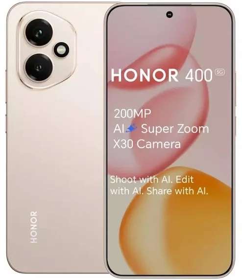 HONOR 400 5G Smartphone 6.55" SIM Free 256GB AI Gold 5109BUUQ - Refurbished: Excellent - Sold by Argos (UK Mainland)