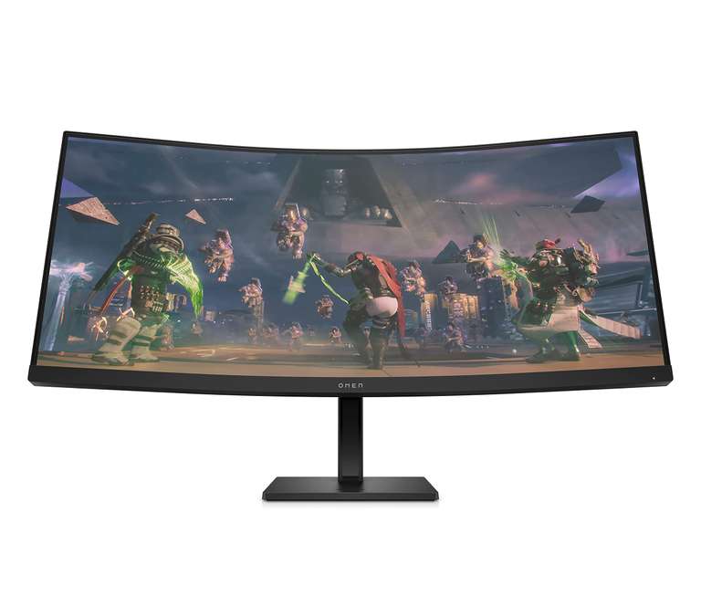 HP OMEN 34c Curved Gaming Monitor | 4'' WQHD VA 165hz | Gaming Console Compatible | 2x HDMI 2.0 | 1x DisplayPort 1.4 | AMD