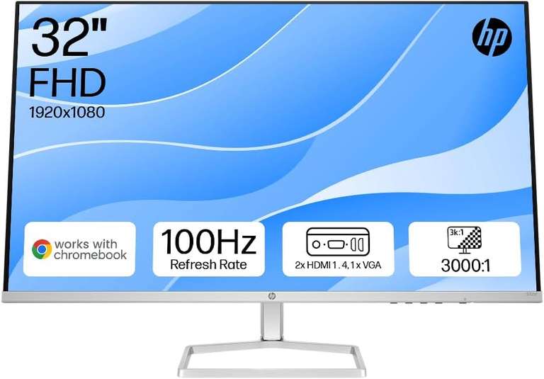 HP Series 5 31.5" FHD Monitor (532sf) | 100Hz Refresh Rate | HDMI & VGA Ports