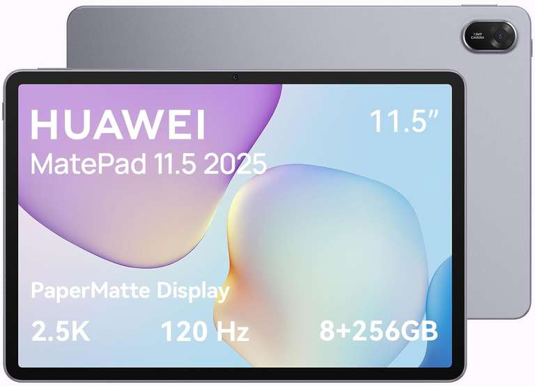 HUAWEI MatePad 11.5 2025 Tablet 2.5K 120Hz Eye Comfort PaperMatte Display, 8+256GB, 10100 mAh Battery