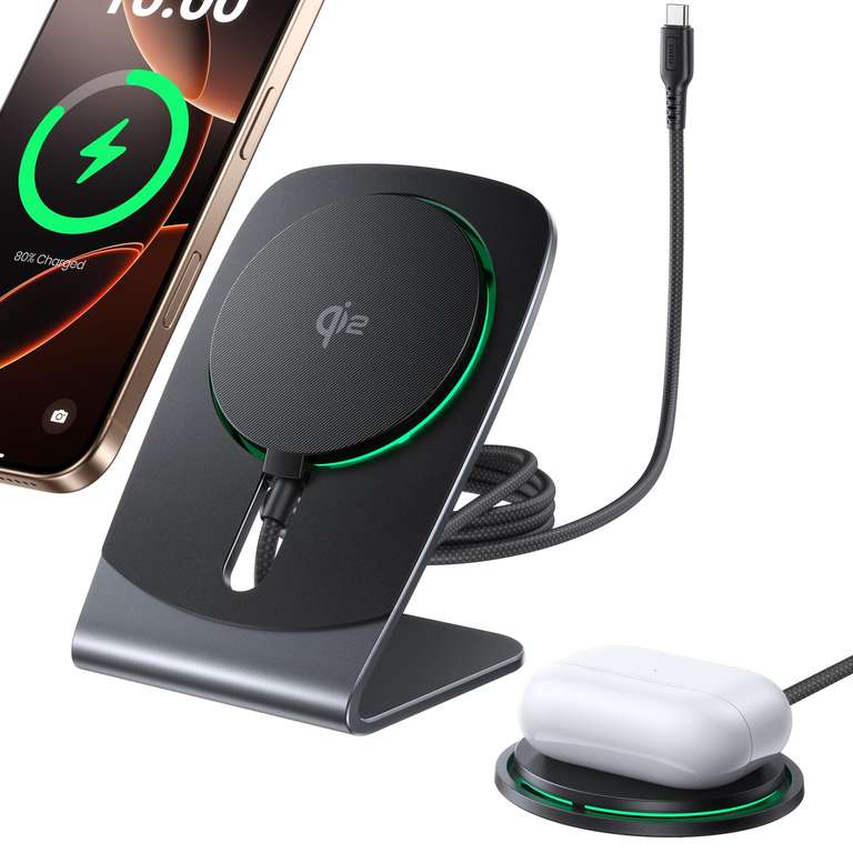 INIU Magnetic Wireless Charger Stand, Qi2 Certified 15W Mag-Safe Wireless Charging Pad with Cooling Fan at checkout SimpleLife LLC FBA