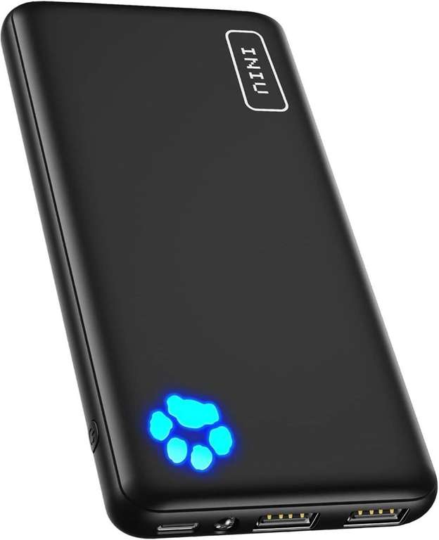 INIU Power Bank, Portable 10000mAh Slimmest & Lightest High-Speed USB C Input & Output Charger