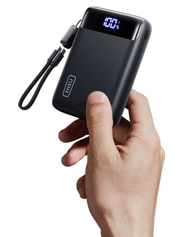 INIU Smallest 20000mAh Power Bank, 22.5W Fast Charging Portable Charger with Detachable USB C Cable - Sold by SimpleLife LLC FBA
